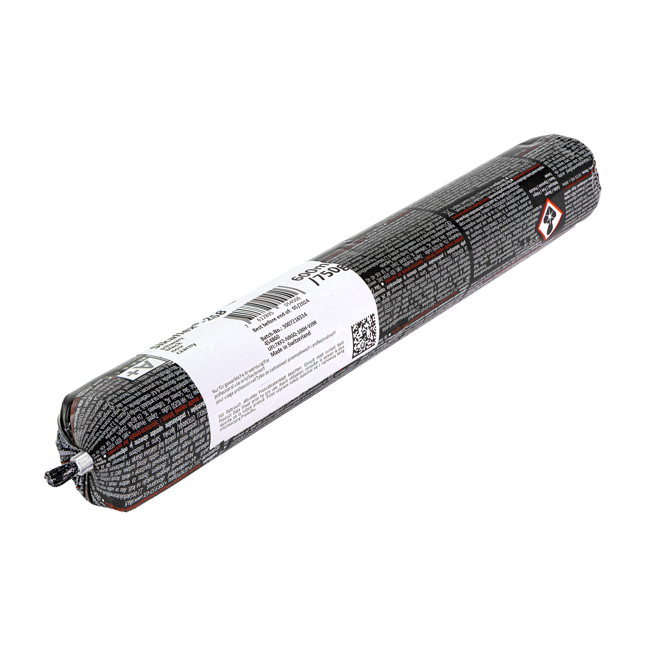 925426820 SIKAFLEX -268 ZWART 600 ML HOOGWAARDIGE RUITENLIJM BUS/TRUCK